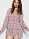 Платье женское шифоновое розовое в цветочный принт | 6725895
