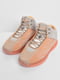 Кроссовки текстильные оранжевые на шнуровке | 6725984 | фото 2