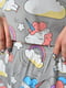 Пижама летняя шорты и футболка серая с принтом | 6726217 | фото 4