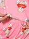 Пижама летняя шорты и футболка розовая с принтом | 6726219 | фото 4