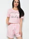 Піжама літня шорти та футболка біло-рожева | 6726222 | фото 2