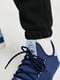 Текстильные кроссовки синего цвета с логотипом бренда | 6729632 | фото 9