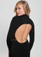 Черное приталенное платье с элегантным вырезом на спине и воротником-стойкой | 6729651 | фото 7