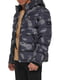 Стьоганая куртка синего цвета на флисе с капюшоном на застежке-молнии | 6729698 | фото 2