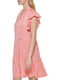 Светло-оранжевое платье с V-образным вырезом и элегантными рюшами | 6729701 | фото 2