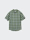 Зеленая рубашка в клетку с короткими рукавами | 6729719 | фото 5