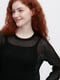 В`язаний светр чорного кольору, текстурований сітчастим трикотажем | 6729723 | фото 2