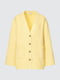 Жовтий кардиган на ґудзиках, розкльошені рукави та накладні кишені | 6729751 | фото 3