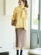 Желтый кардиган на пуговицах, расклешенные рукава и накладные карманы | 6729751 | фото 9
