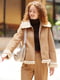 Тепла куртка з екозамші коричневого кольору на блискавці | 6729754 | фото 11