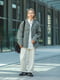 Джинсовая куртка-рубашка серого цвета на пуговицах, акцентрированная накладными карманами | 6729774 | фото 16