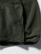 Меховая зеленая куртка свободной посадки | 6729775 | фото 5