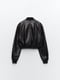 Укороченная черная куртка-бомбер на молнии | 6729783 | фото 13