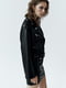 Короткое черное платье-куртка из искусственной кожи на молнии | 6729785 | фото 3