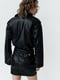 Короткое черное платье-куртка из искусственной кожи на молнии | 6729785 | фото 5