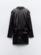 Короткое черное платье-куртка из искусственной кожи на молнии | 6729785 | фото 8