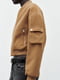 Укорочена куртка-бомбер коричневого кольору на блискавці | 6729786 | фото 2