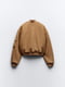Укорочена куртка-бомбер коричневого кольору на блискавці | 6729786 | фото 7