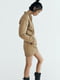 Утеплена сукня-бомбер коричневого кольору на блискавці | 6729791 | фото 3