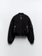Укороченная куртка-бомбер черного цвета с высоким трикотажным воротником | 6729795 | фото 6