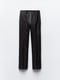 Эластичные расклешенные брюки из экокожи черного цвета | 6729798 | фото 7