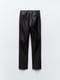 Эластичные расклешенные брюки из экокожи черного цвета | 6729798 | фото 8