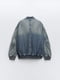 Джинсовая куртка-бомбер оверсайз синего цвета на молнии | 6729801 | фото 7