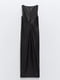 Черное платье-миди из экокожи облегающего прямого силуэта | 6729805 | фото 11