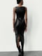 Черное платье-миди из экокожи облегающего прямого силуэта | 6729805 | фото 5