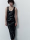 Чорна сукня-міді з екошкіри прямого силуету, що облягає. | 6729805 | фото 7