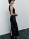Чорна сукня-міді з екошкіри прямого силуету, що облягає. | 6729805 | фото 8