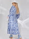 Ніжна синя сукня А-силуету з вирізом каре на грудях | 6730499 | фото 2