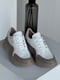 Шкіряні білі кросівки з бежевими вставками на масивній підошві | 6730508