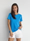 Базова однотонна футболка блакитного кольору | 6730585 | фото 3