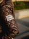 Стьобана коричнева курточка-бомбер  на блискавці | 6730589 | фото 7
