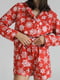 Байкова піжама червоного кольору з малюнком: сорочка та штани | 6730624 | фото 6