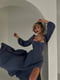 Сукня з мусліну графітового кольору з вирізом “каре” та шнурівкою на спині | 6730628 | фото 5