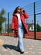 Довга курточка на блискавці з капюшоном червоного кольору  | 6730659 | фото 2