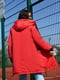 Довга курточка на блискавці з капюшоном червоного кольору  | 6730659 | фото 6
