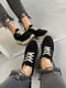 Чорні замшеві кросівки на ребристій підошві та шнурівці | 6730512 | фото 3