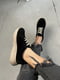 Чорні замшеві кросівки на ребристій підошві та шнурівці | 6730512 | фото 4