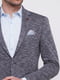 Піджак сіро-синього кольору з хусткою-паше | 6726373 | фото 3
