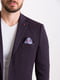 Фактурный сине-бордовый пиджак с платком-паше | 6726386 | фото 2