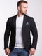 Черный приталенный пиджак с платком-паше | 6726389