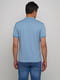 Блакитна футболка-поло з чорною смужкою на комірці та рукавах | 6726394 | фото 2
