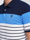 Трехцветная футболка-поло в полоску с логотипом бренда | 6726427 | фото 3