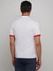 Белая футболка-поло с контрастными вставками и логотипом бренда | 6726433 | фото 2