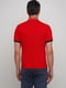 Червона футболка-поло з контрастними вставками та логотипом бренду | 6726434 | фото 2