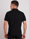Бавовняна чорна футболка-поло в візерунком | 6726443 | фото 2