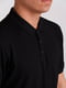 Бавовняна чорна футболка-поло в візерунком | 6726443 | фото 3